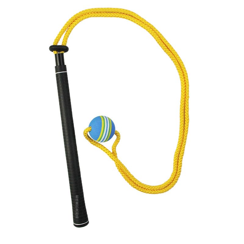 Golf Swing Training Rope with Soft Ball Head Elastic Resistance Cord Swing Practice Trainer Posture Training Aid for Golfers - Yellow / Blue