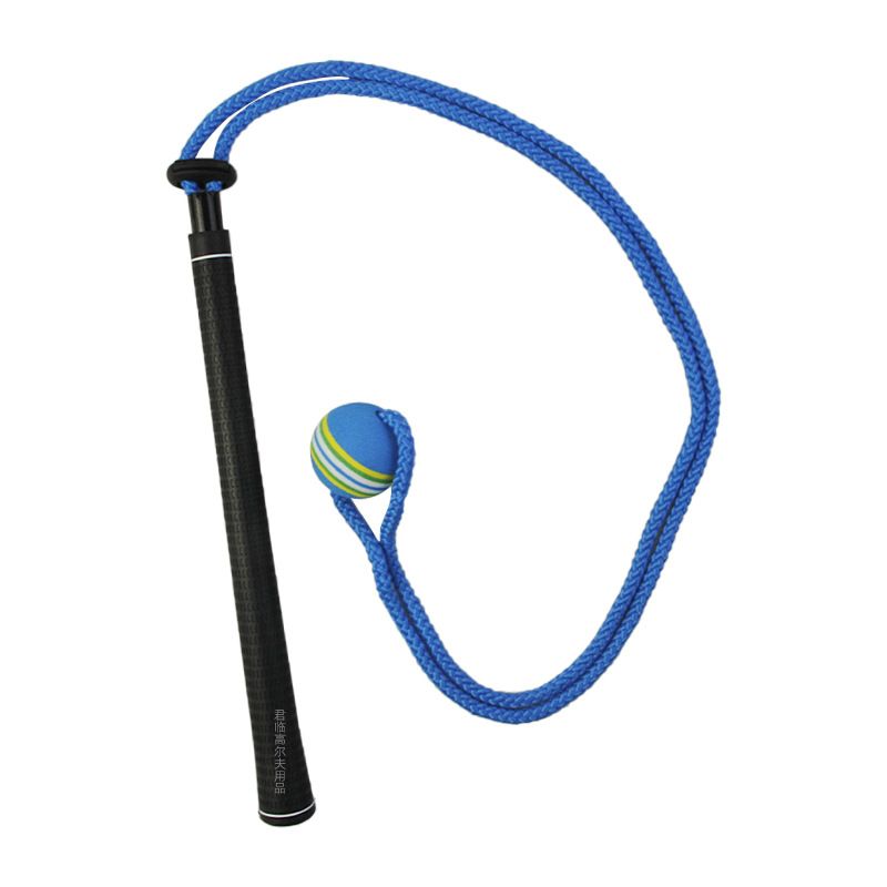 Golf Swing Training Rope with Soft Ball Head Elastic Resistance Cord Swing Practice Trainer Posture Training Aid for Golfers - Blue