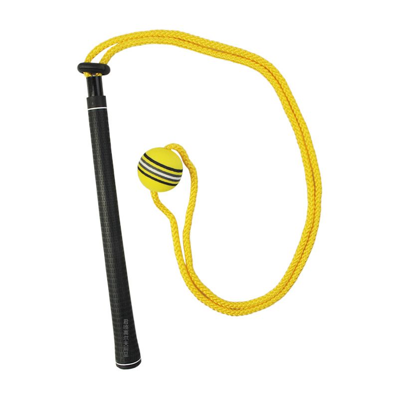 Golf Swing Training Rope with Soft Ball Head Elastic Resistance Cord Swing Practice Trainer Posture Training Aid for Golfers - Yellow