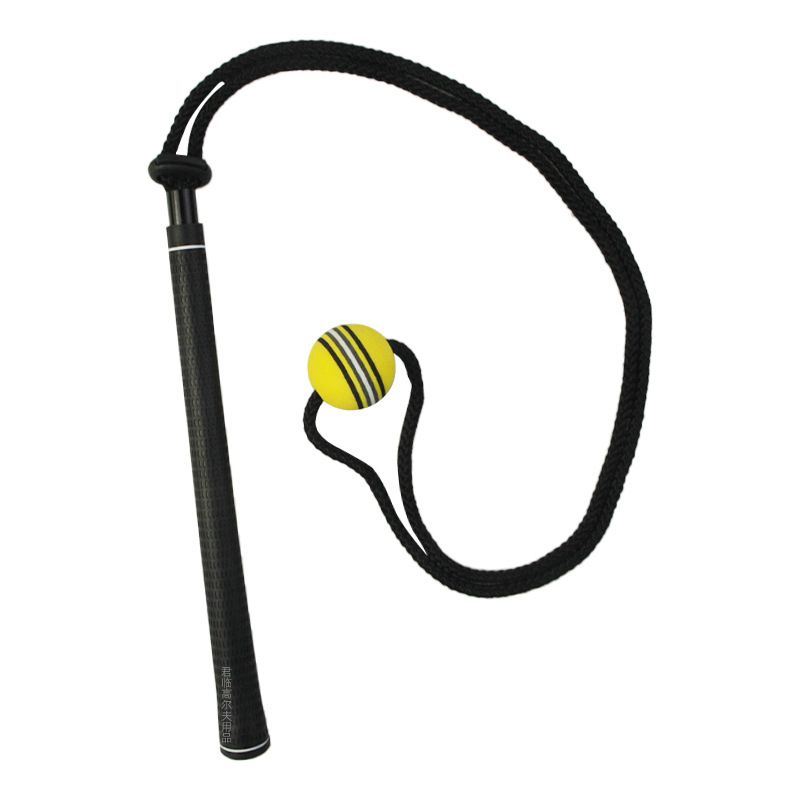 Golf Swing Training Rope with Soft Ball Head Elastic Resistance Cord Swing Practice Trainer Posture Training Aid for Golfers - Black / Yellow
