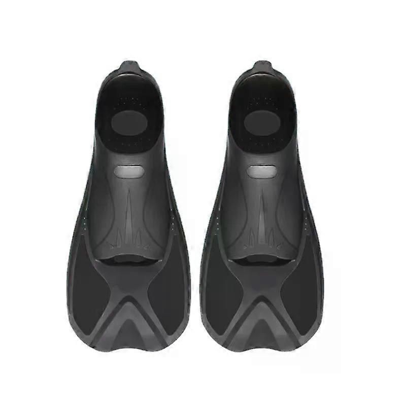 Swimming Training Flippers Snorkeling Adult Diving Frog Shoes Short Scuba Fins Water Sports Equipment - Black L