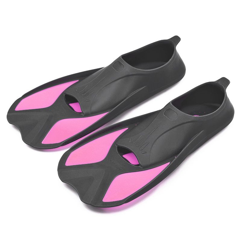 Swimming Training Flippers Snorkeling Adult Diving Frog Shoes Short Scuba Fins Water Sports Equipment - Rose Red XS