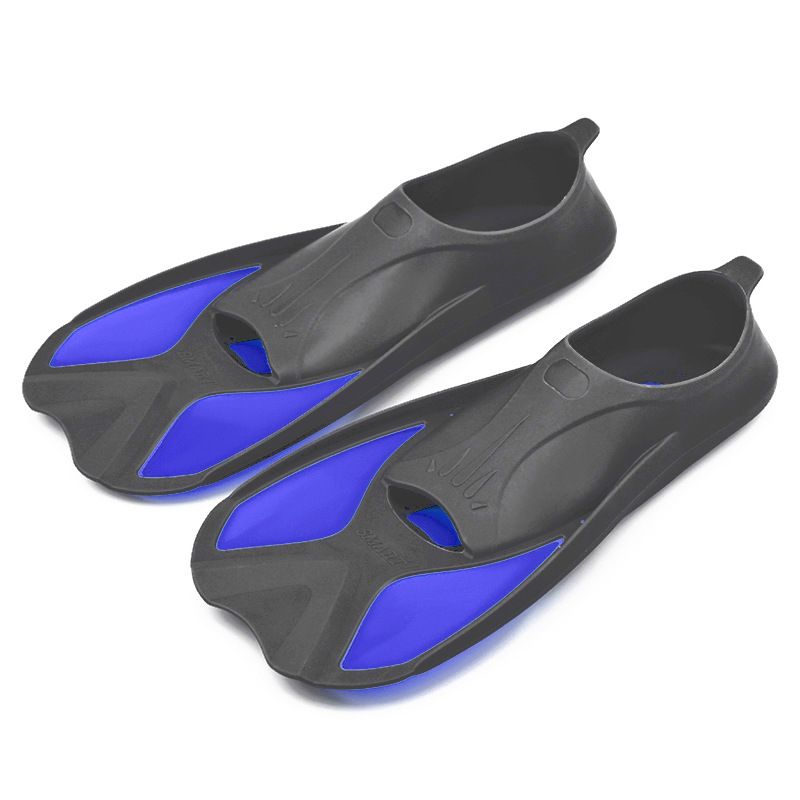 Swimming Training Flippers Snorkeling Adult Diving Frog Shoes Short Scuba Fins Water Sports Equipment - Blue L