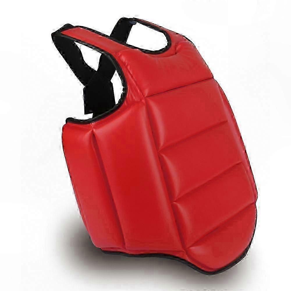 Martial Arts Training Vest for Chest Protection in Boxing and Karate Body Protector Gear Soft Equipment for Combat Sports Practice - Red XL