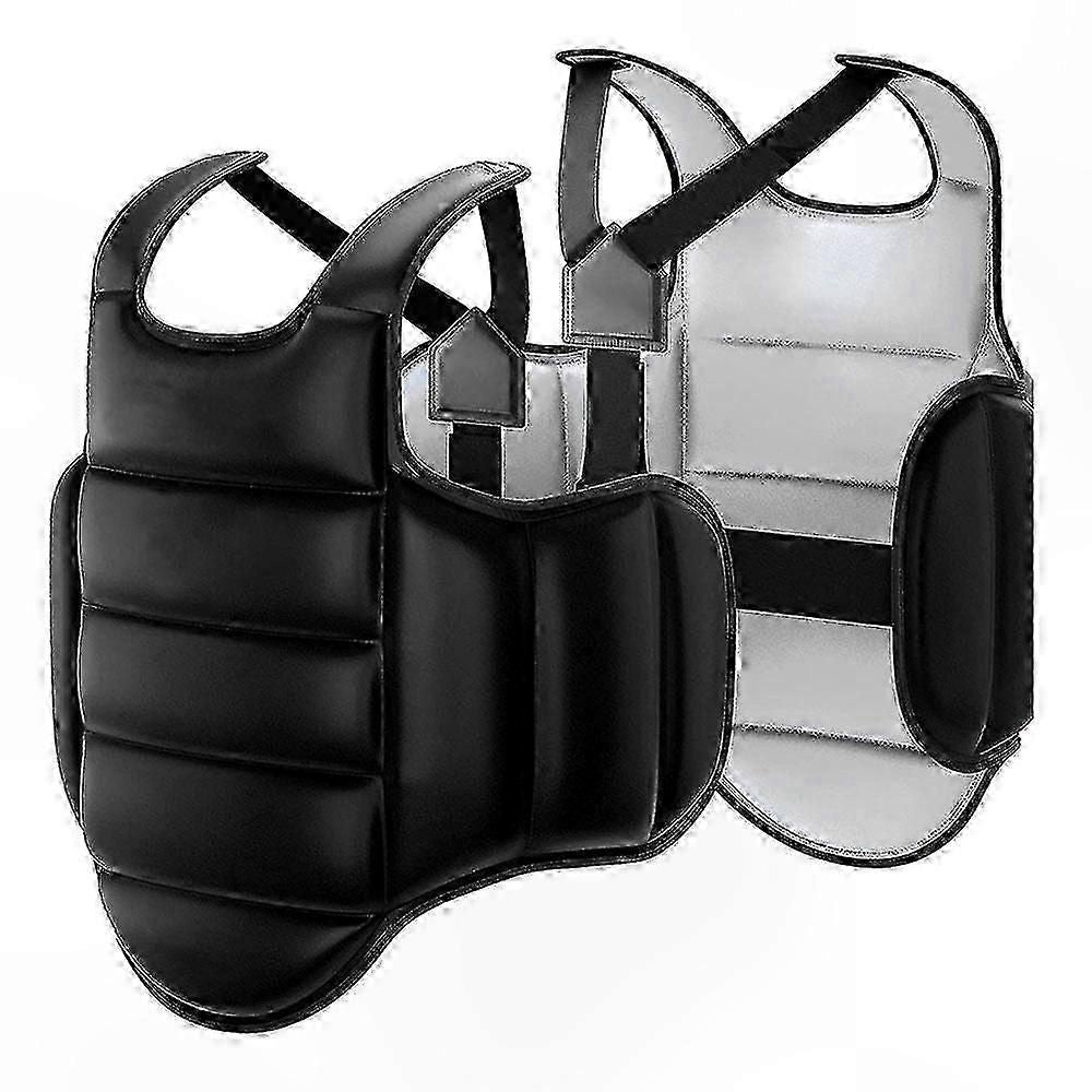 Martial Arts Training Vest for Chest Protection in Boxing and Karate Body Protector Gear Soft Equipment for Combat Sports Practice - Black XS
