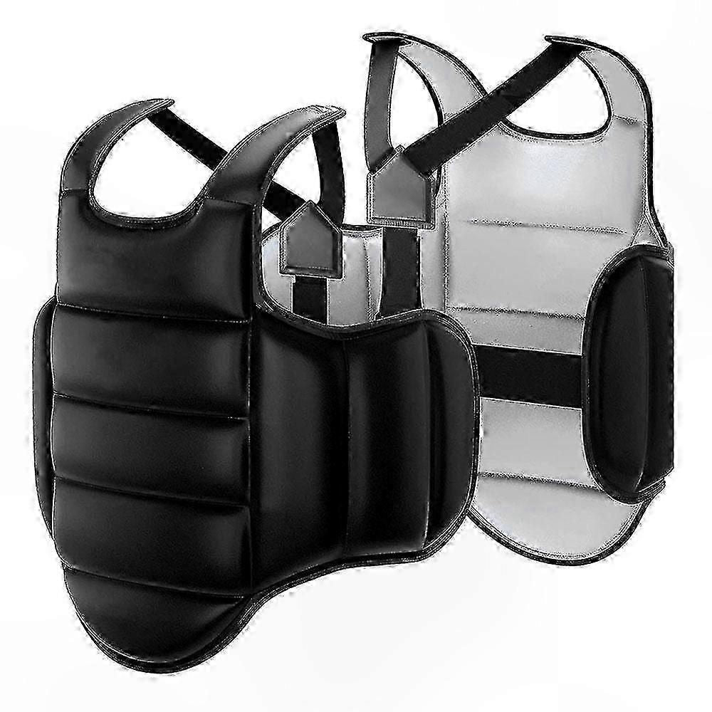 Martial Arts Training Vest for Chest Protection in Boxing and Karate Body Protector Gear Soft Equipment for Combat Sports Practice - Black XS