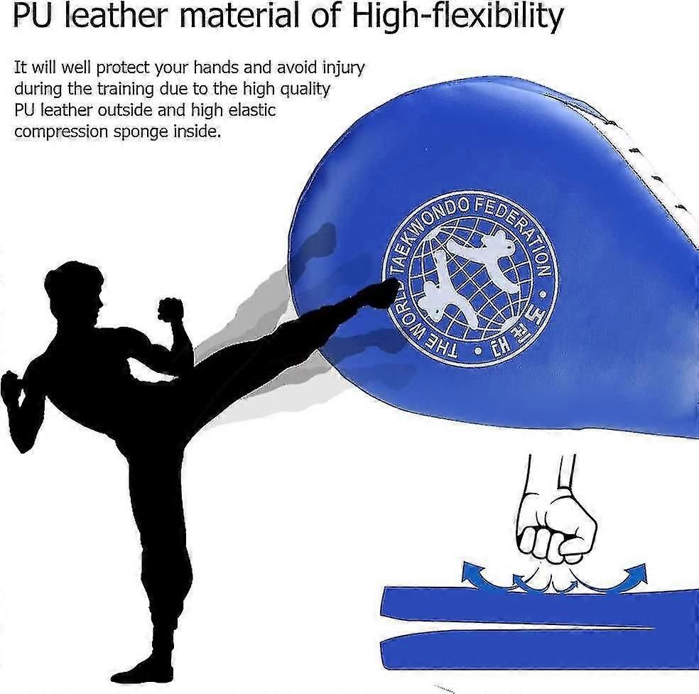 1Pc Target Taekwondo Pad Double Paddles Strike Racket For Tae Boxing Karate Training - Blue