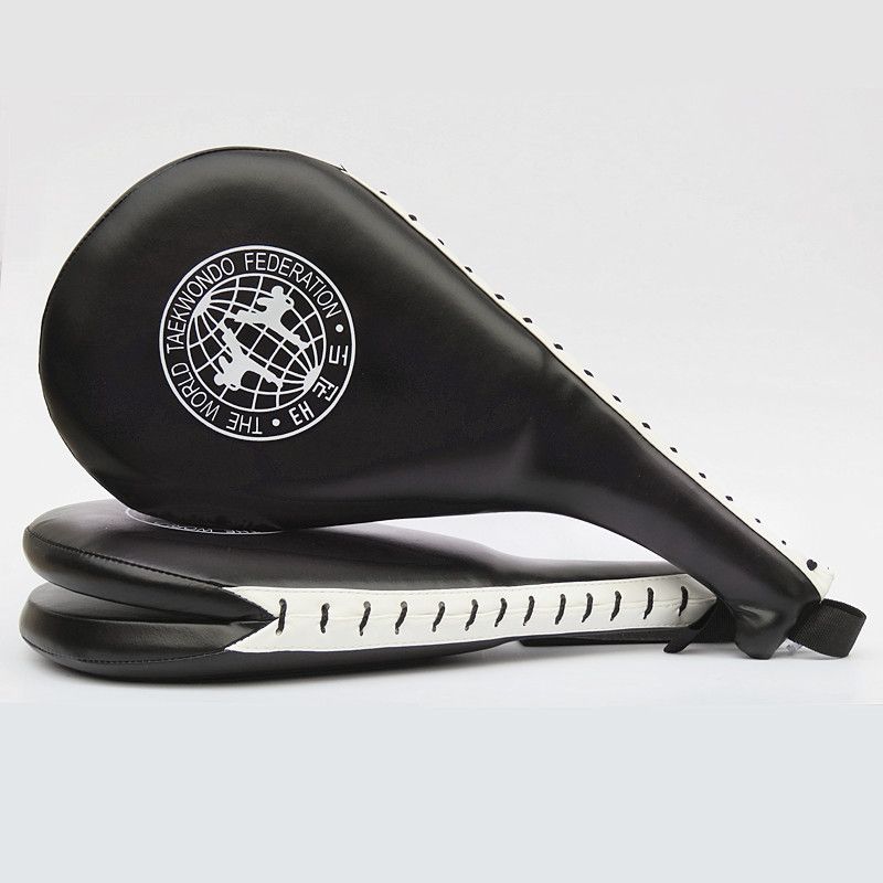 1Pc Target Taekwondo Pad Double Paddles Strike Racket For Tae Boxing Karate Training - Black