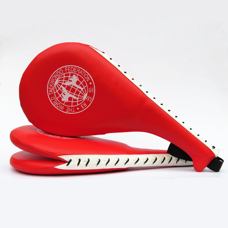 1Pc Target Taekwondo Pad Double Paddles Strike Racket For Tae Boxing Karate Training - Red
