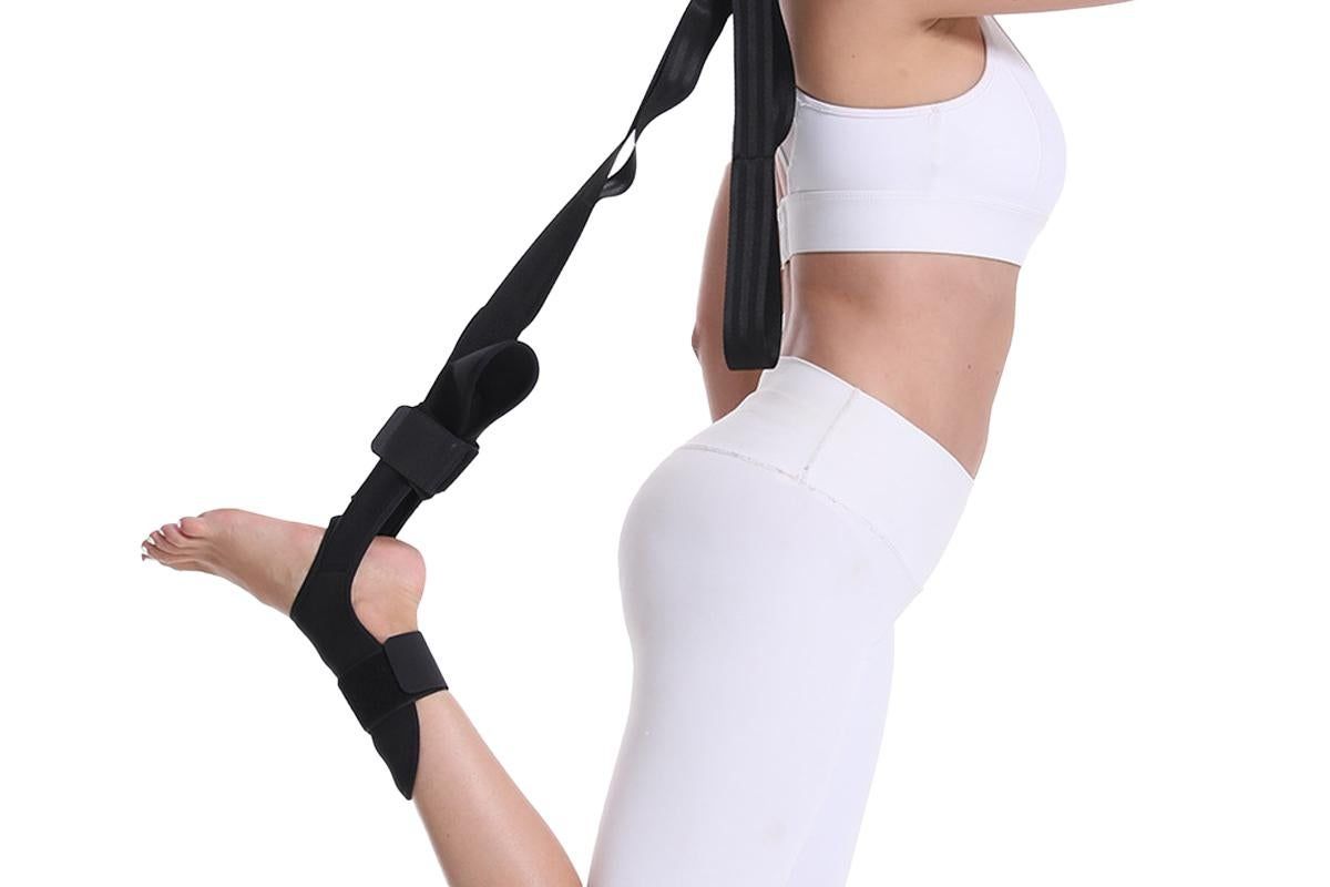 Hamstring Stretcher Stretching Strap Ligament Stretching Belt for Dancing Pilates Yoga Pain Relief -Black