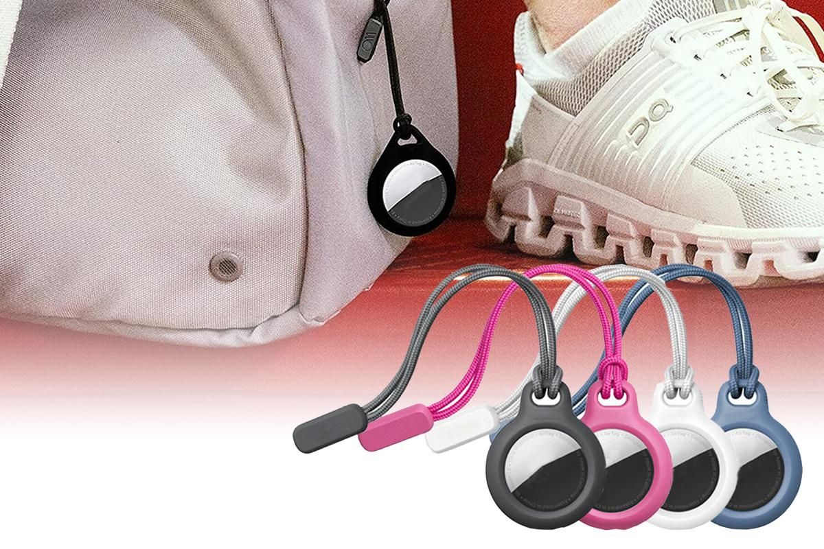 4Pcs AirTag Protective Cover Case Protector Shell with Lanyard for Apple AirTag