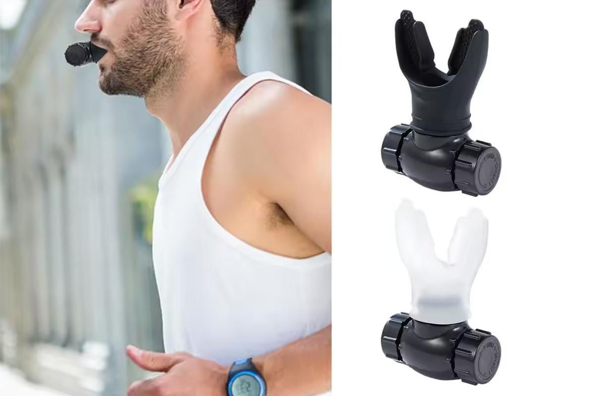 Respiratory Trainer Compact Lung Exercise Device Breathing Trainer -White