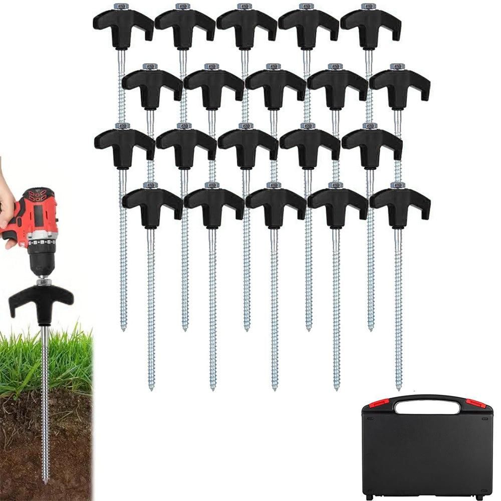 20PCS Galvanized Steel Camping Tent Pegs Ground Stakes for Hiking Outdoors