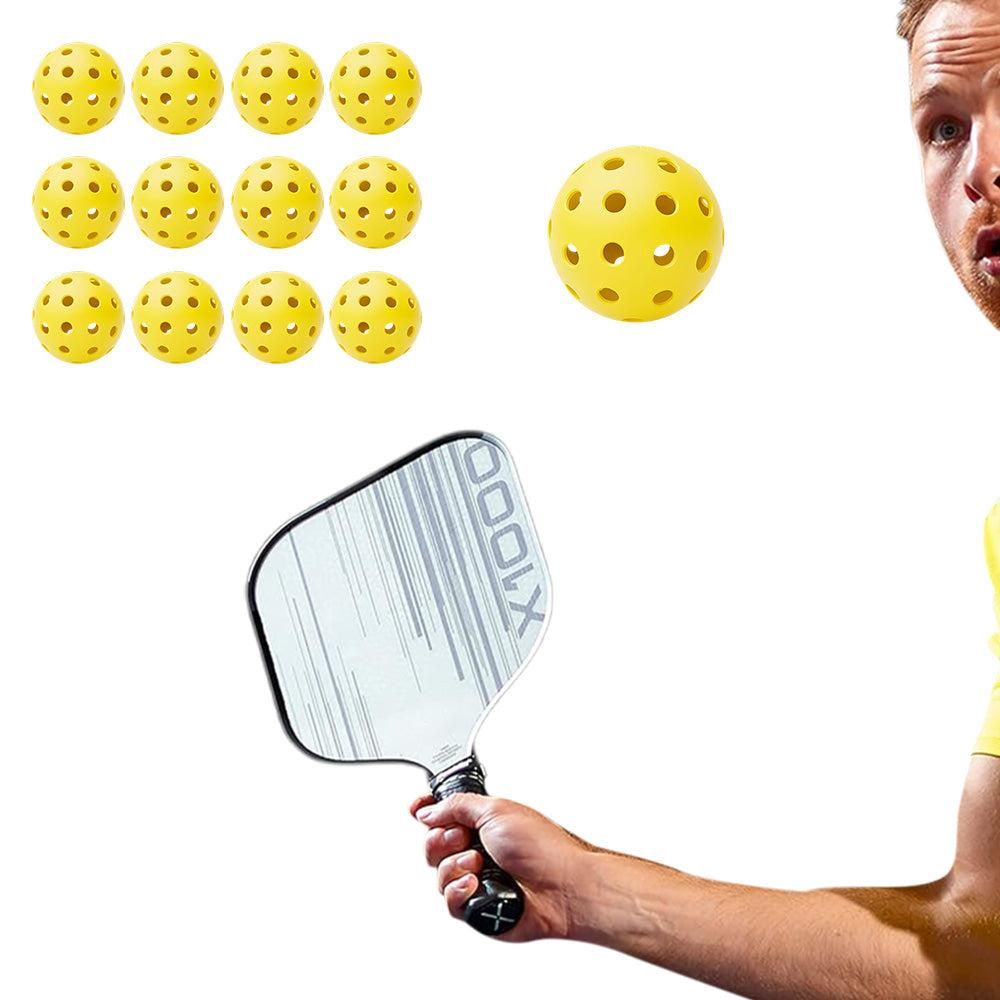 12Pcs Set 40-Hole Pickleball Balls High Bounce Outdoor Pickleball Set Green
