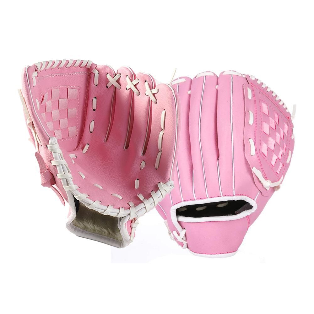 1X Baseball Glove Softball Training Mitt Left Hand Gloves for Adult Pink - M