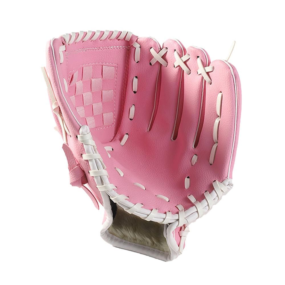1X Baseball Glove Softball Training Mitt Left Hand Gloves for Adult Pink - L