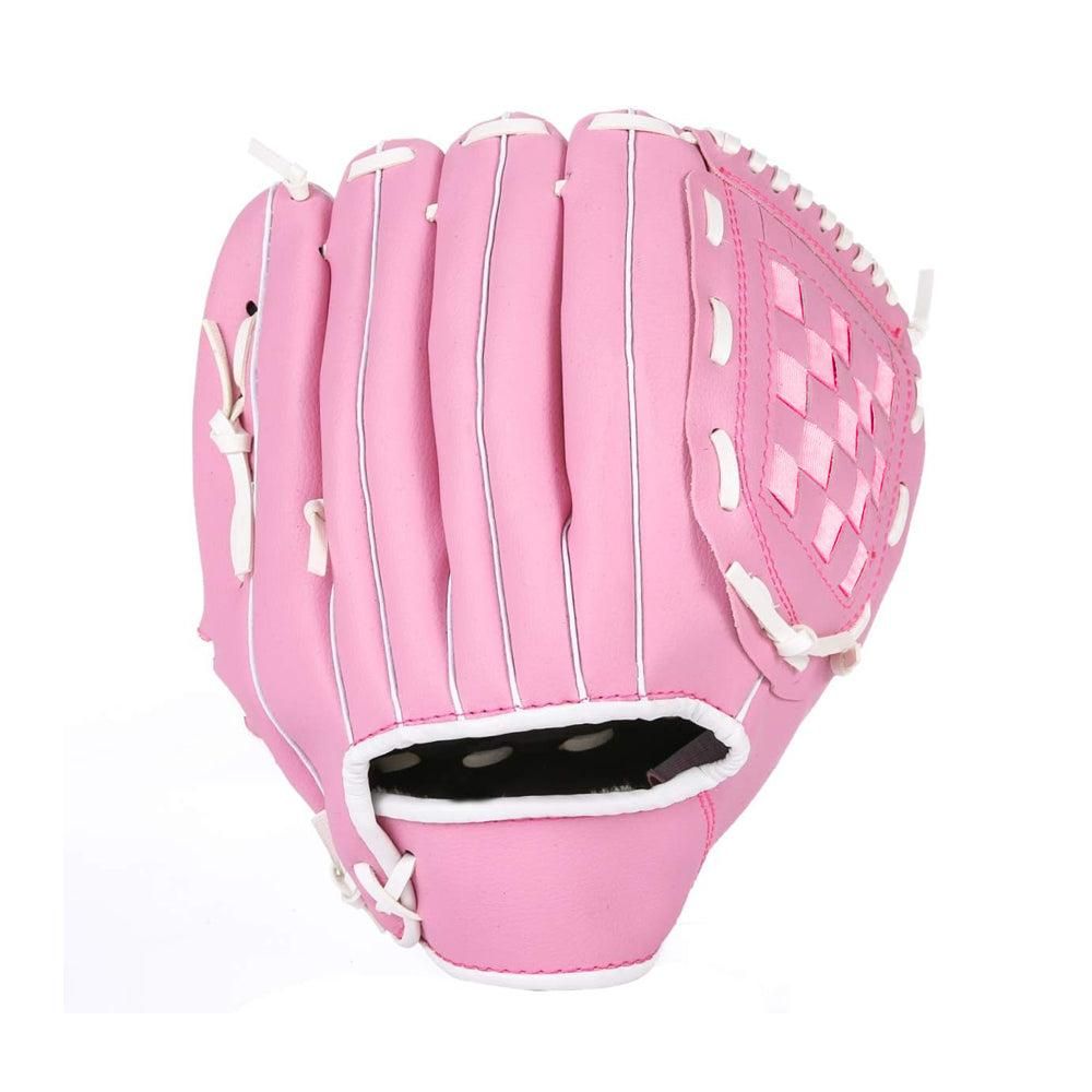 1X Baseball Glove Softball Training Mitt Left Hand Gloves for Adult Pink - L