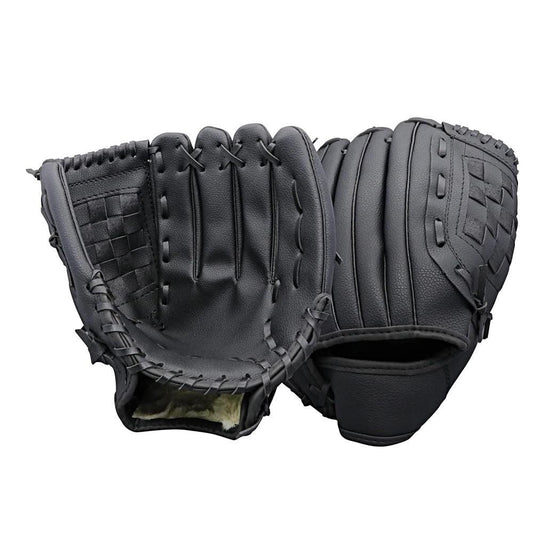 1X Baseball Glove Softball Training Mitt Left Hand Gloves for Adult Black - S