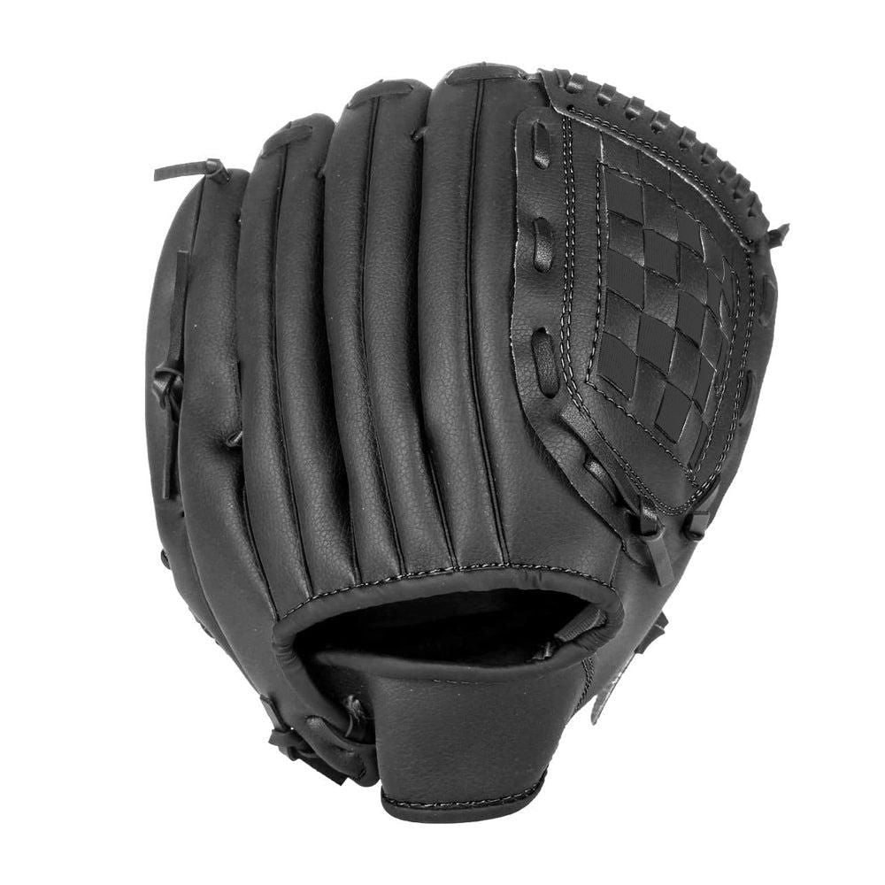 1X Baseball Glove Softball Training Mitt Left Hand Gloves for Adult Black - S