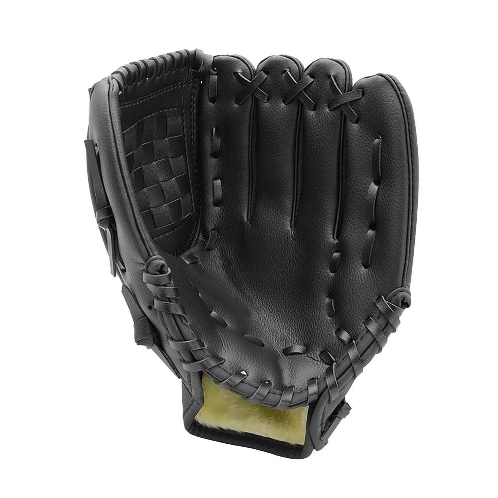 1X Baseball Glove Softball Training Mitt Left Hand Gloves for Adult Black - L