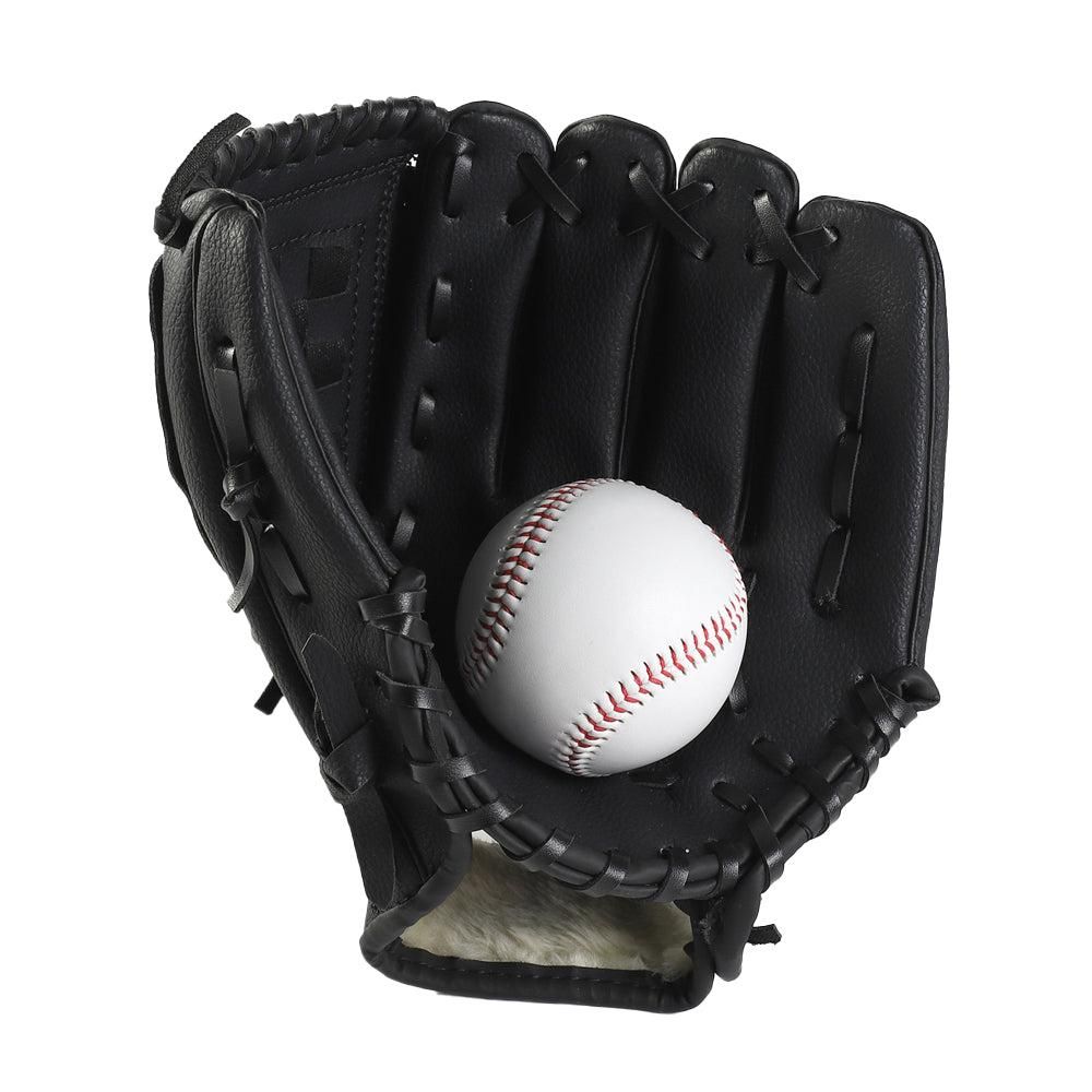 1X Baseball Glove Softball Training Mitt Left Hand Gloves for Adult Black - L