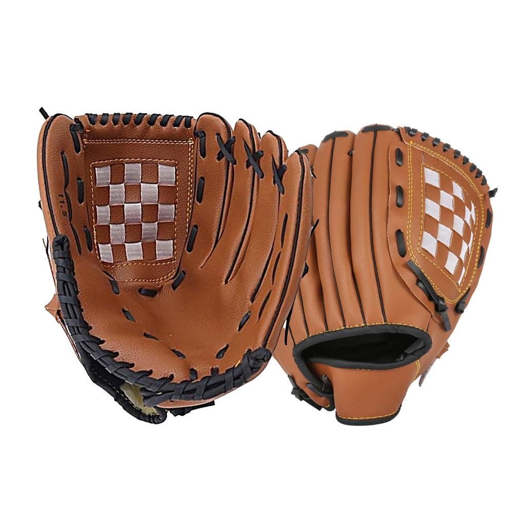 1X Baseball Glove Softball Training Mitt Left Hand Gloves for Adult Black - L