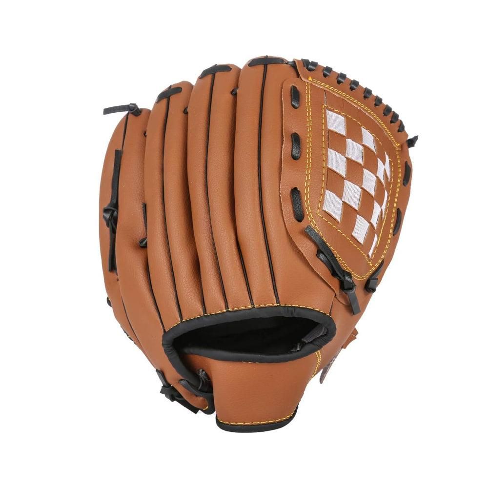 1X Baseball Glove Softball Training Mitt Left Hand Gloves for Adult Brown - S