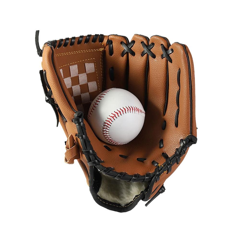 1X Baseball Glove Softball Training Mitt Left Hand Gloves for Adult Brown - M