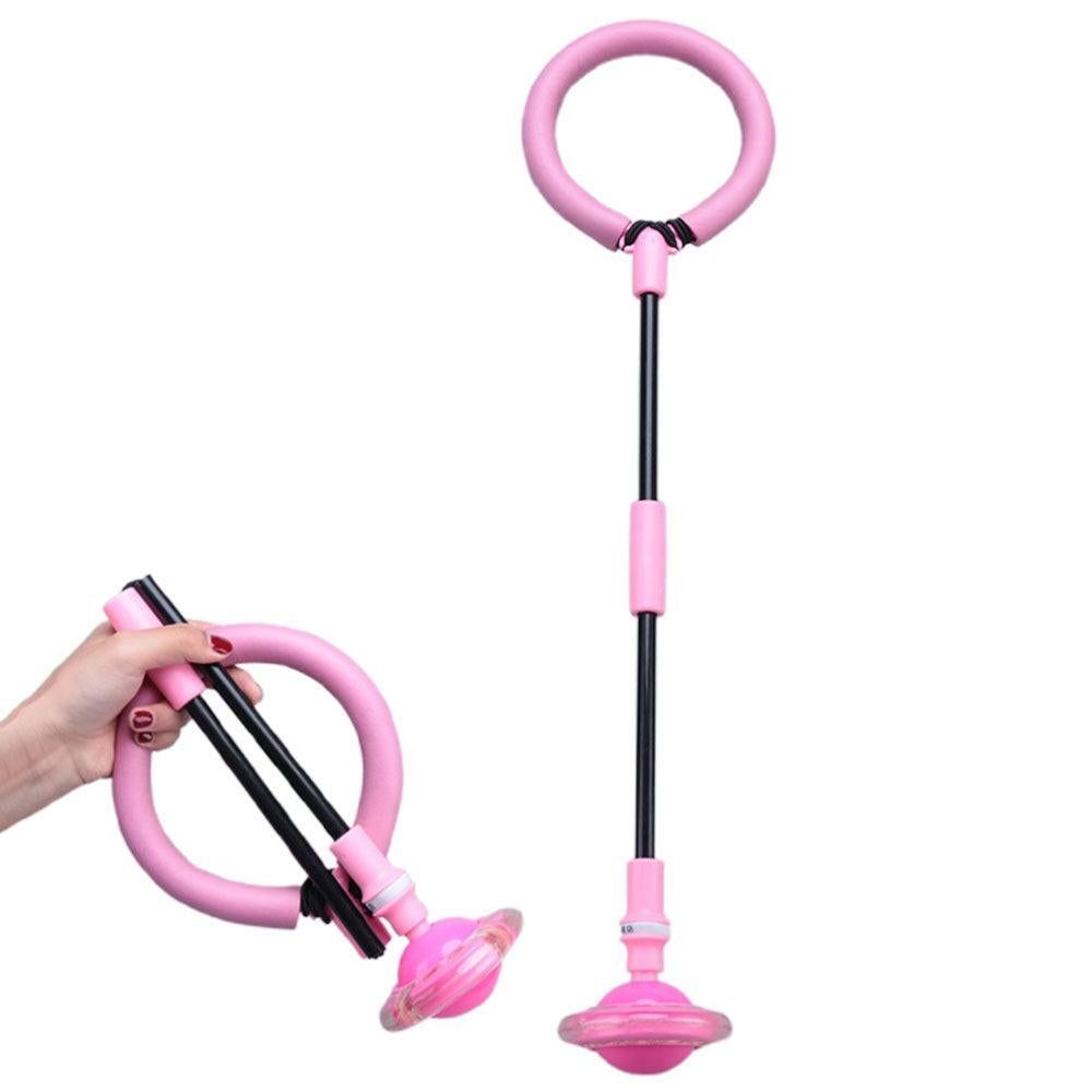 Foldable Skip Ball for Colorful Flashing Wheel Skip Ball Game Fitness Toys Red