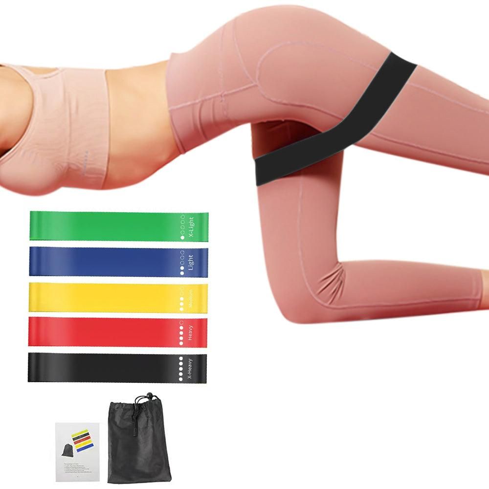 TPE Resistance Loop Exercise Bands for Fitness Strength Training Yoga and Home Gym Pink
