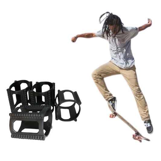 4 Pieces Skater Trick Trainers Silicone Skateboard Wheel Stop Covers Skater Skill Training Tools Black