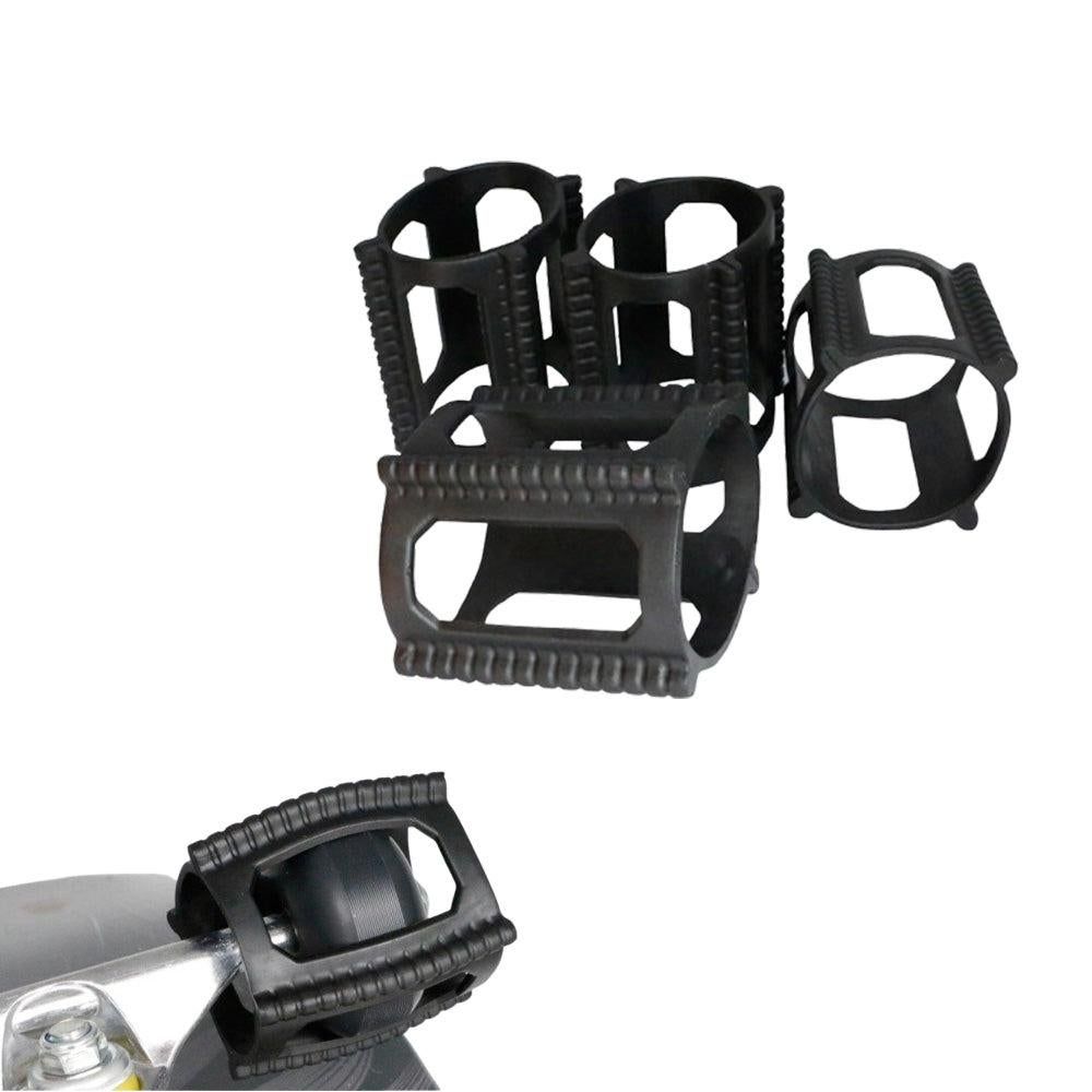 4 Pieces Skater Trick Trainers Silicone Skateboard Wheel Stop Covers Skater Skill Training Tools Black