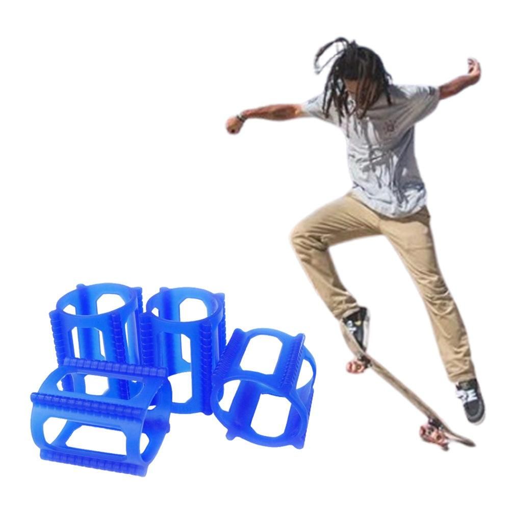 4 Pieces Skater Trick Trainers Silicone Skateboard Wheel Stop Covers Skater Skill Training Tools Black