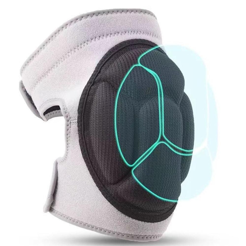 Pair of Knee Pads Anti-Slip Knee Protector Braces for Work Sports Grey - L