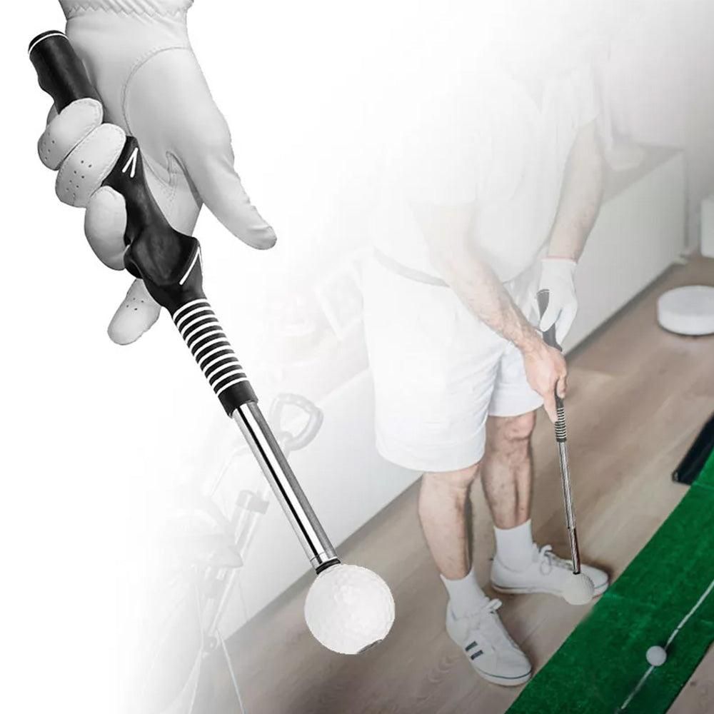 Retractable Golf Swing Training Aid Golf Grip Trainer Attachment for Chipping Hitting
