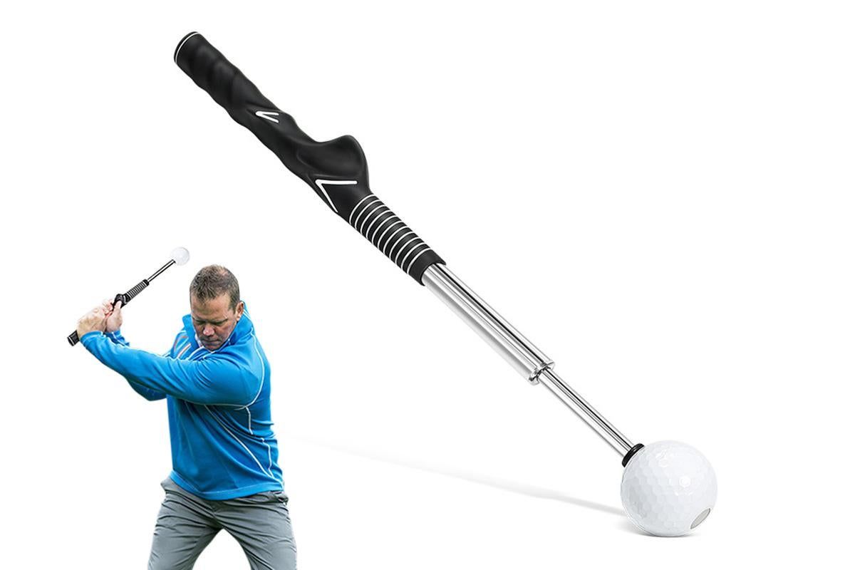 Retractable Golf Swing Training Aid Golf Grip Trainer Attachment for Chipping Hitting