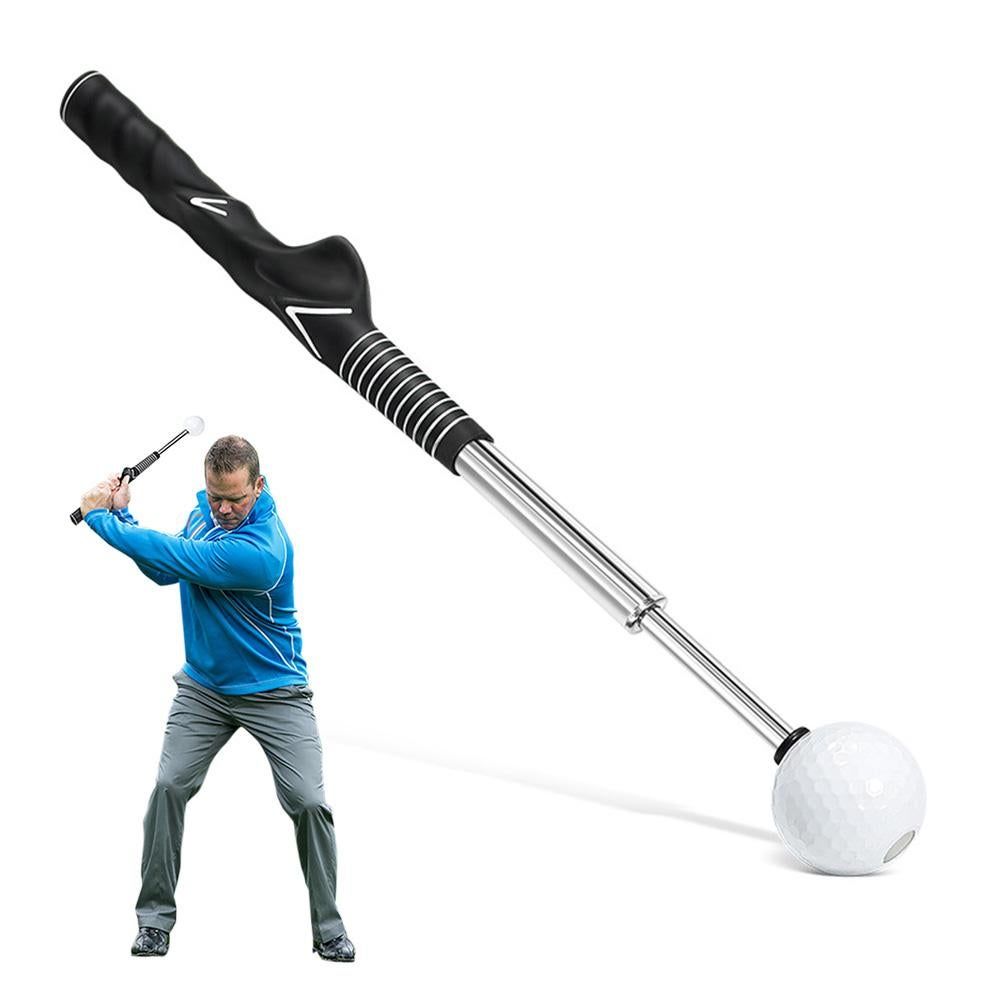 Retractable Golf Swing Training Aid Golf Grip Trainer Attachment for Chipping Hitting
