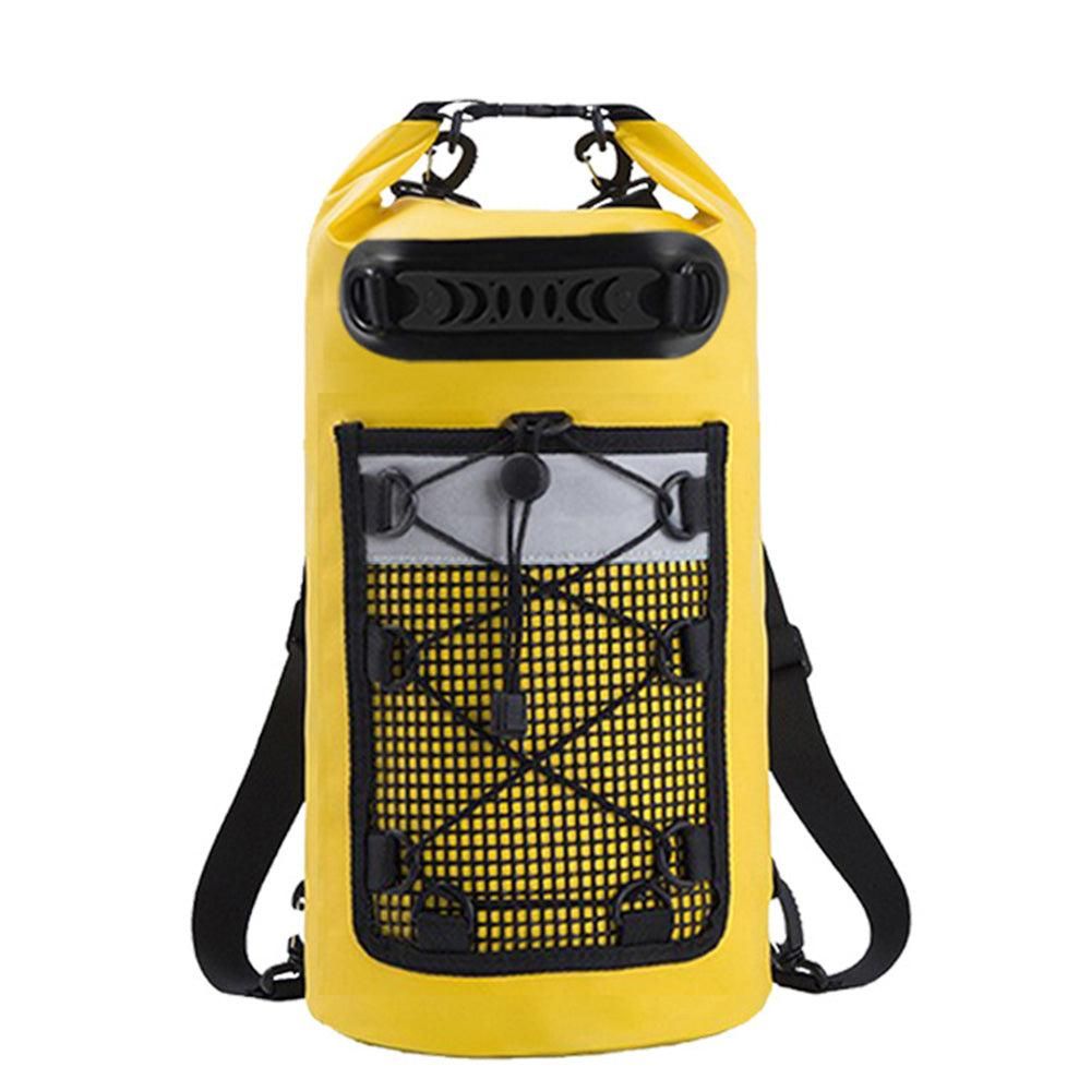 Roll-Top Backpack Dry Bag with Handle for Fishing Boating and Camping Yellow - S
