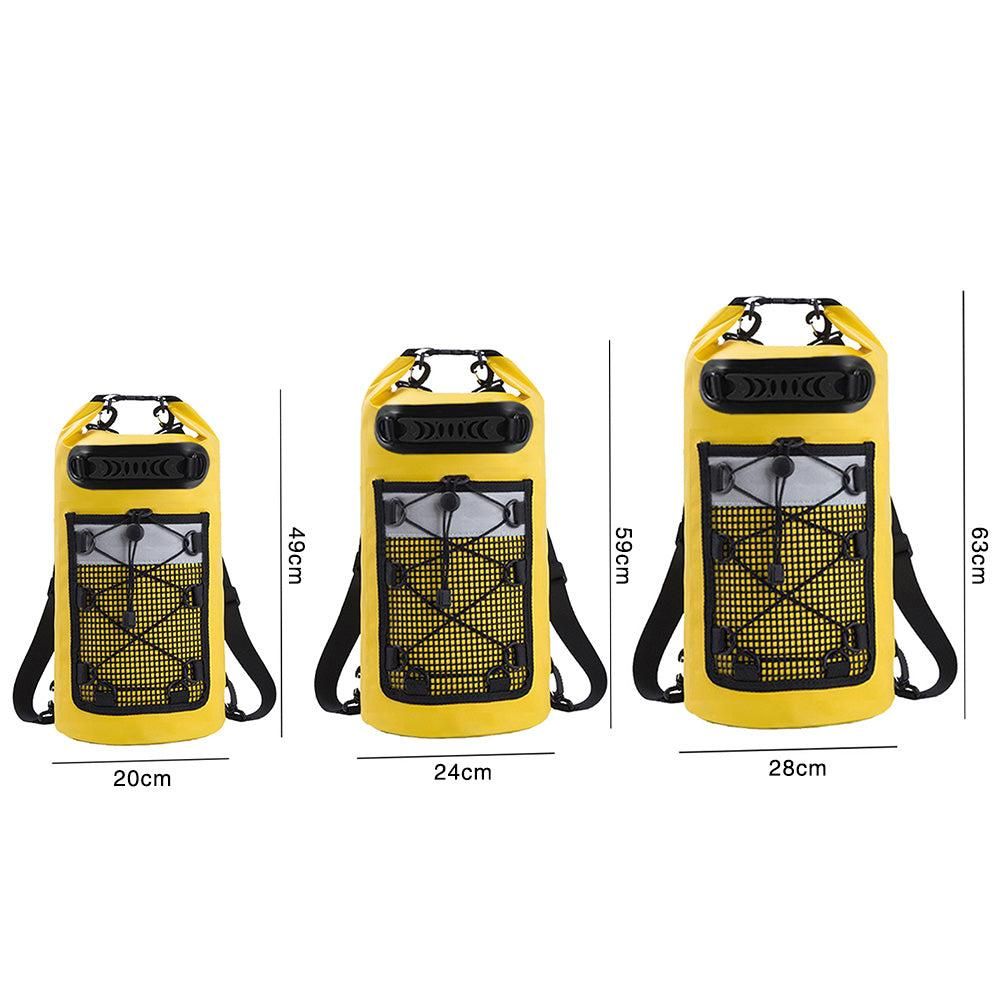 Roll-Top Backpack Dry Bag with Handle for Fishing Boating and Camping Yellow - L