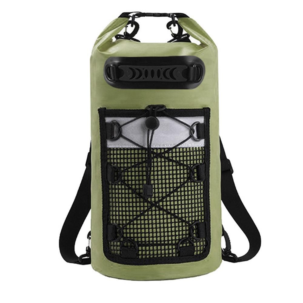 Roll-Top Backpack Dry Bag with Handle for Fishing Boating and Camping Green - S
