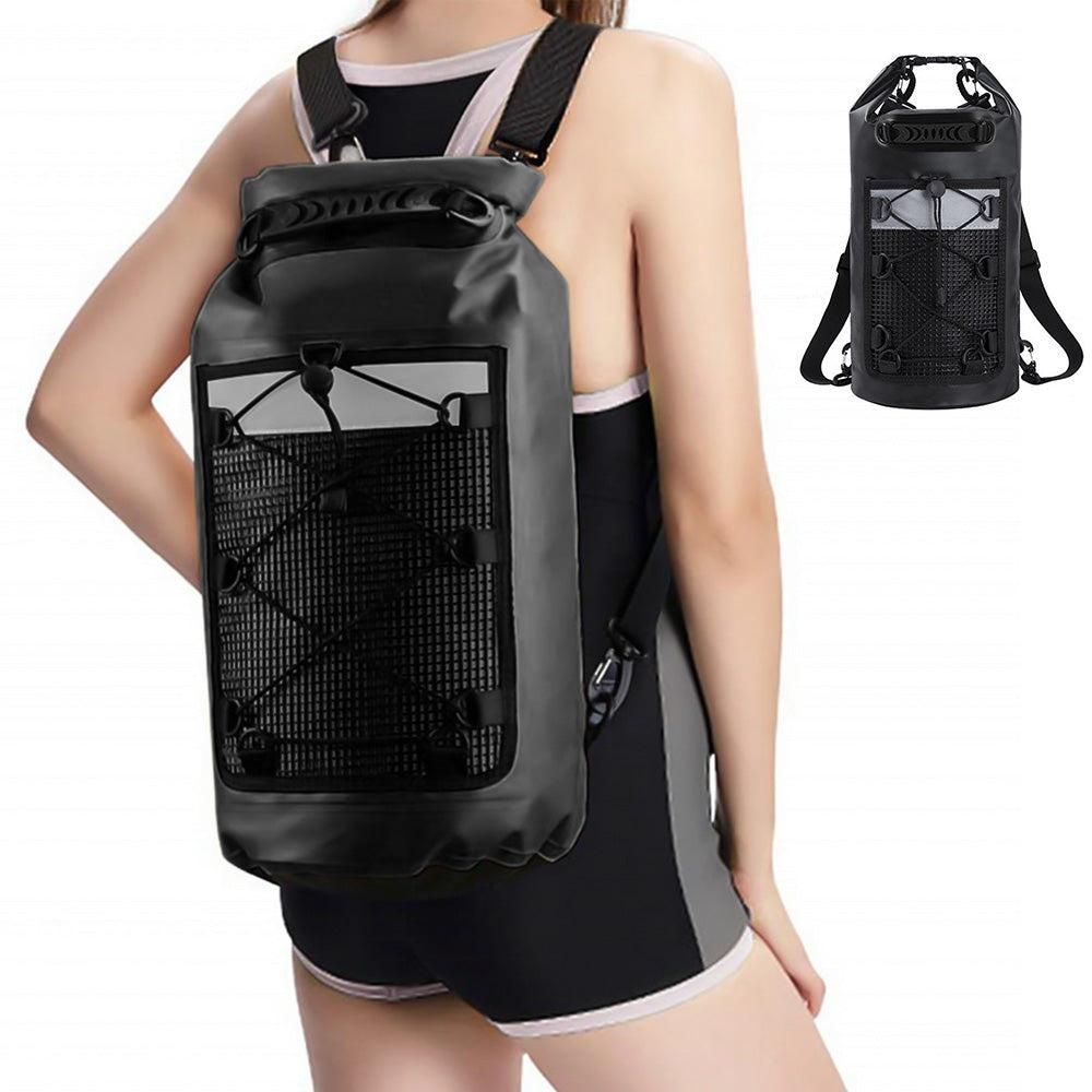Roll-Top Backpack Dry Bag with Handle for Fishing Boating and Camping Green - S
