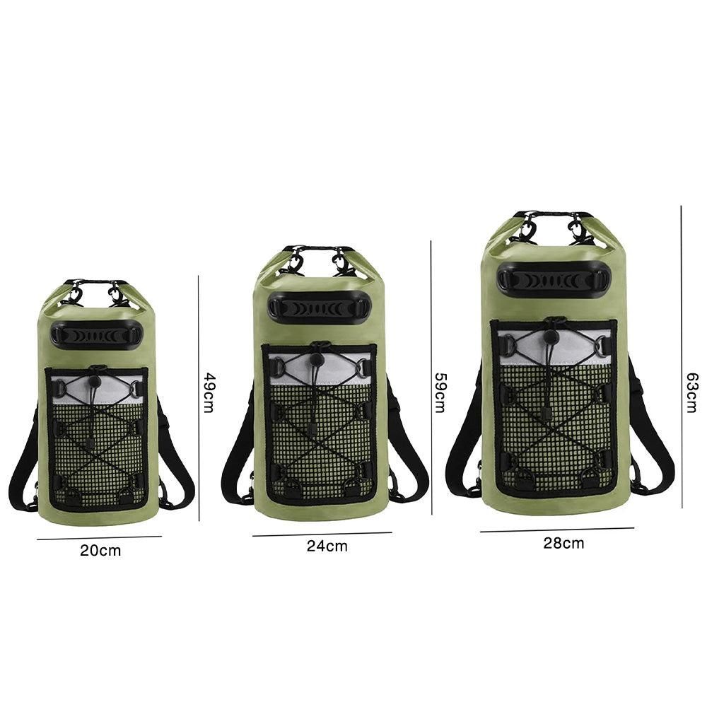 Roll-Top Backpack Dry Bag with Handle for Fishing Boating and Camping Green - L
