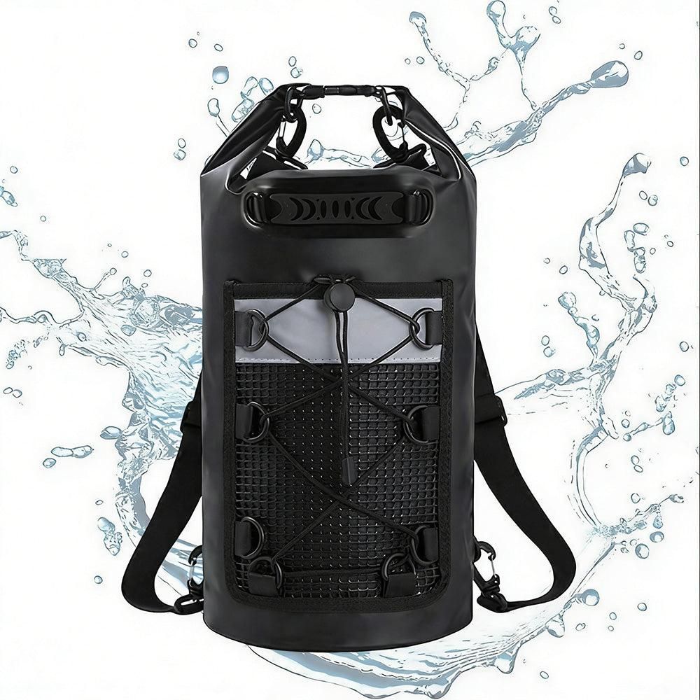 Roll-Top Backpack Dry Bag with Handle for Fishing Boating and Camping Black - L