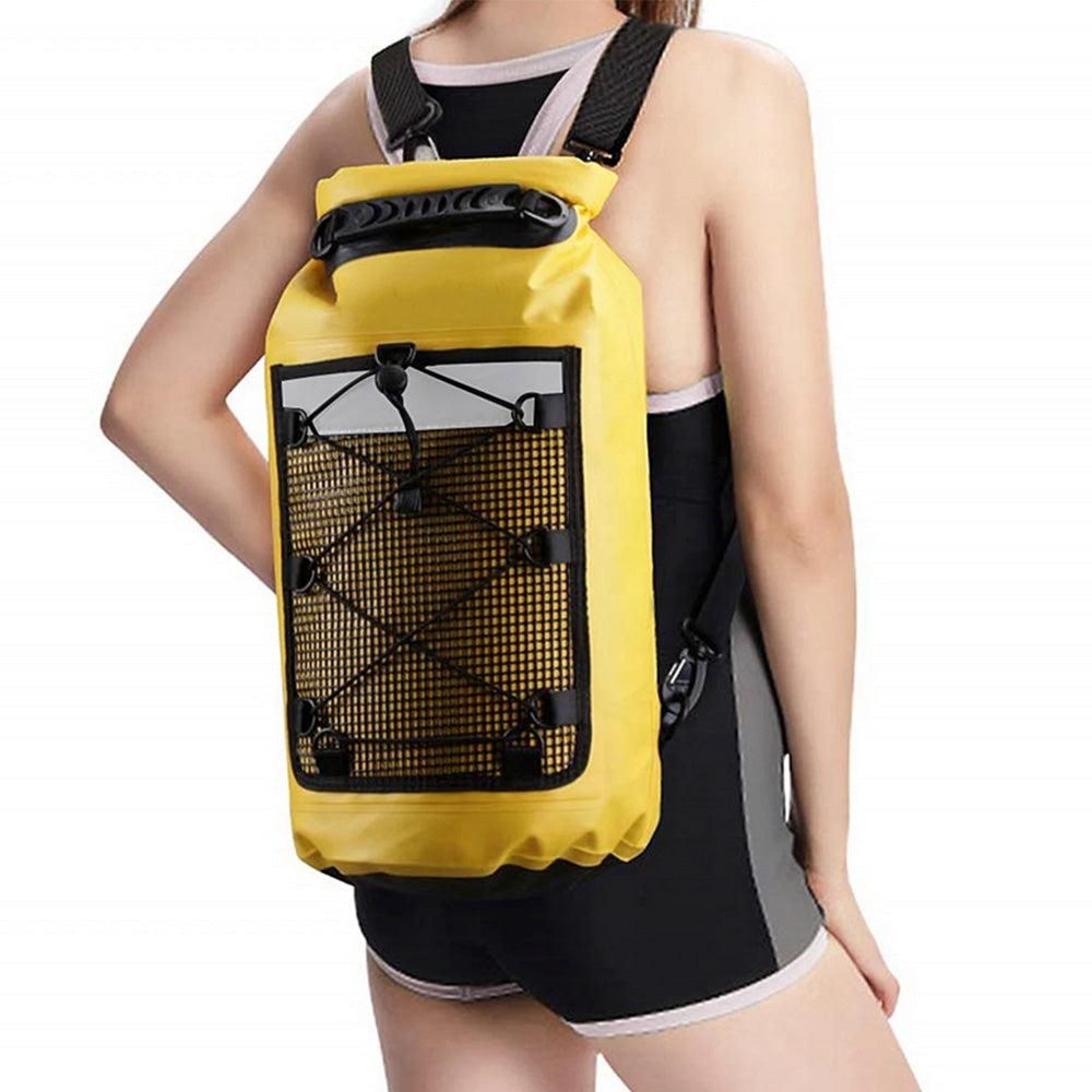 Roll-Top Backpack Dry Bag with Handle for Fishing Boating and Camping Black - L