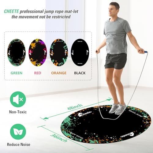 1pc Rubber Skipping Rope Mat 90x120cm Non-Slip Oval Anti-Wear Floor Mat