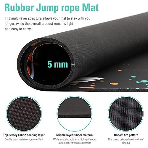 1pc Rubber Skipping Rope Mat 90x120cm Non-Slip Oval Anti-Wear Floor Mat