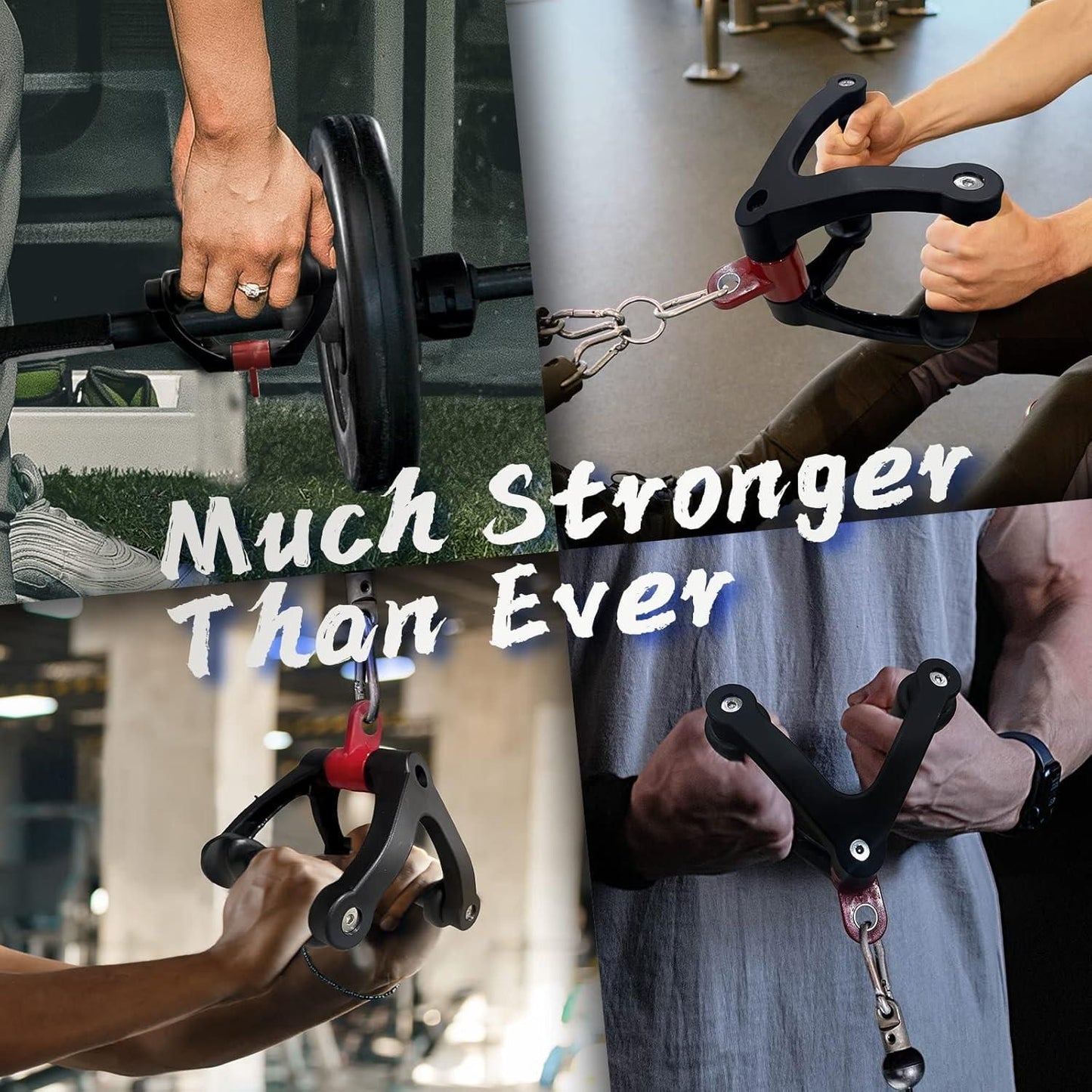 1 Piece Black Dual D-Tension Grip Removable V-Triangle Rod Home Gym