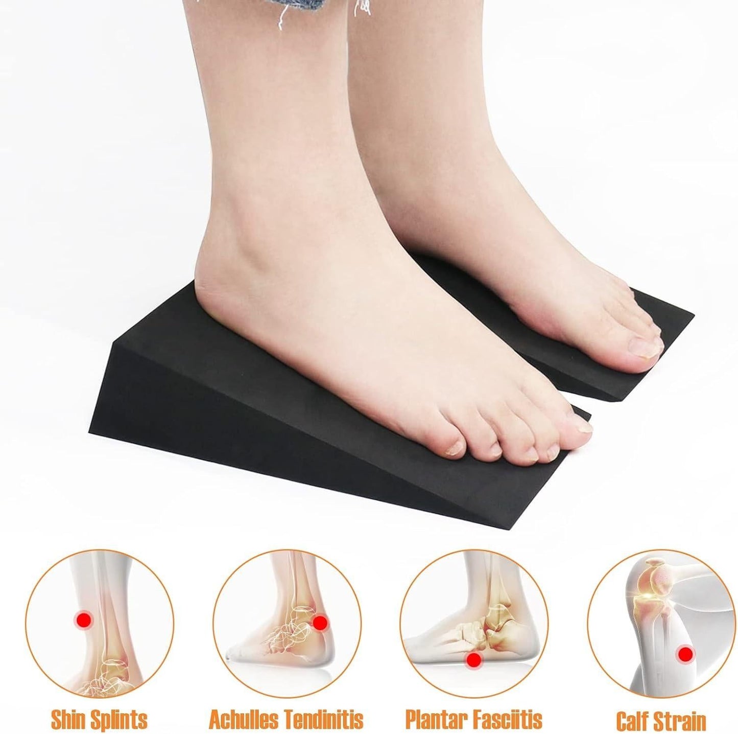 2 Pack Black EVA Foam Wedge Set for Yoga Calf Stretch Squat Incline Plate 9x6x2in