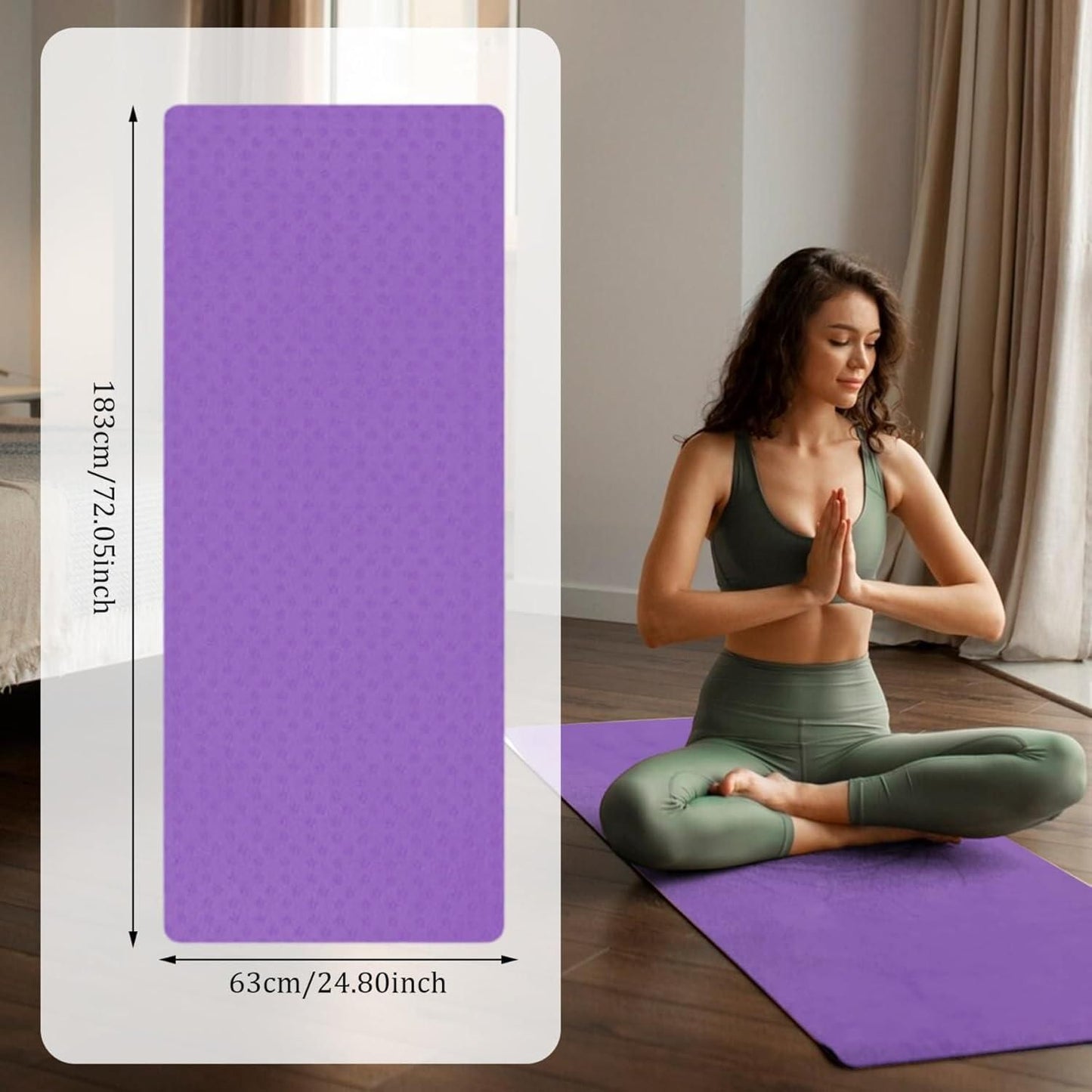 Non-slip High Temperature Yoga Towel Blue 183x63cm Microfiber 1pc