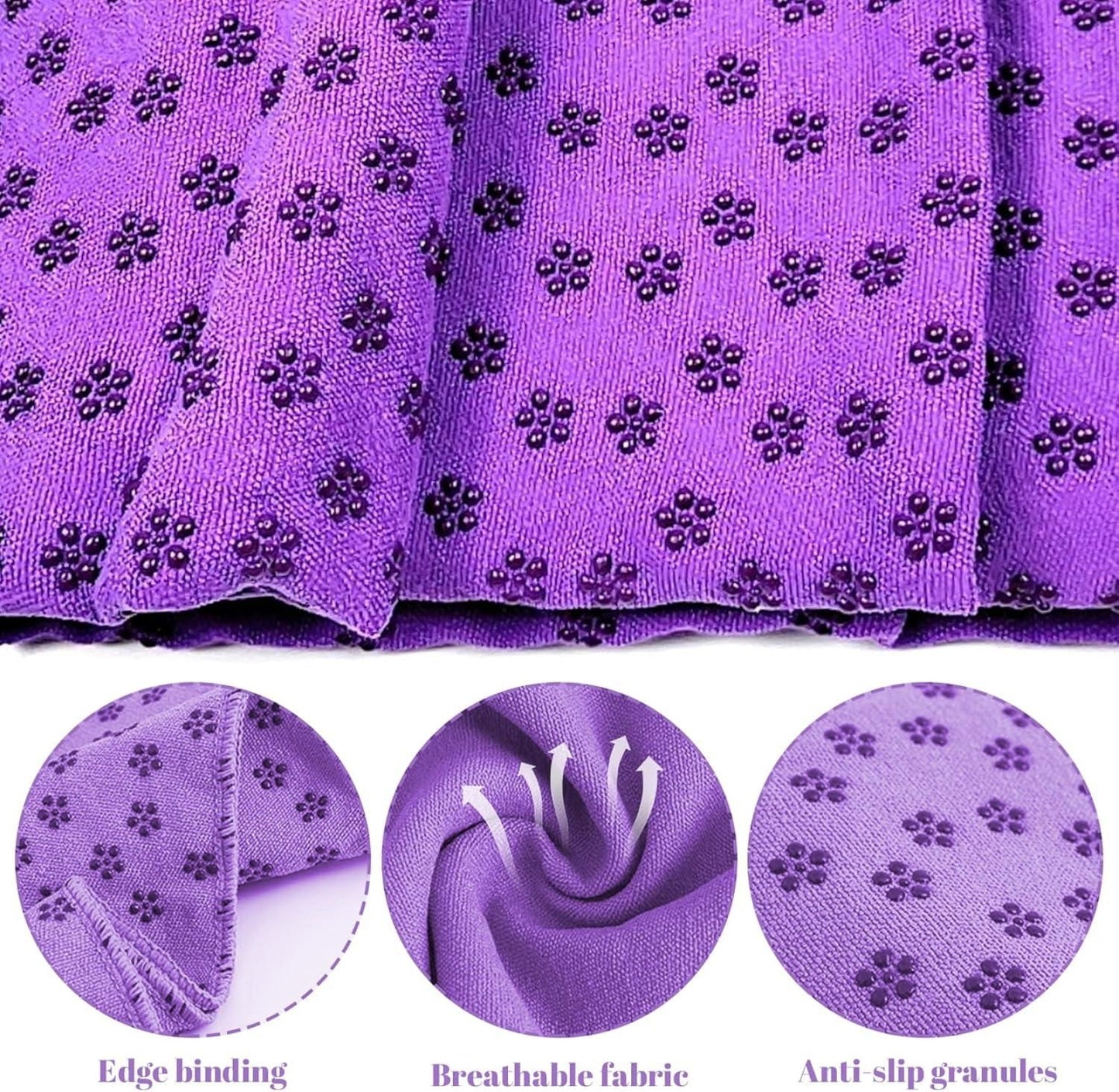 Non-slip High Temperature Yoga Towel Blue 183x63cm Microfiber 1pc